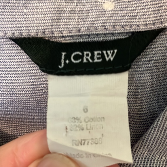 JCrew blue woven cotton linen blend button down 6 - Picture 4 of 4